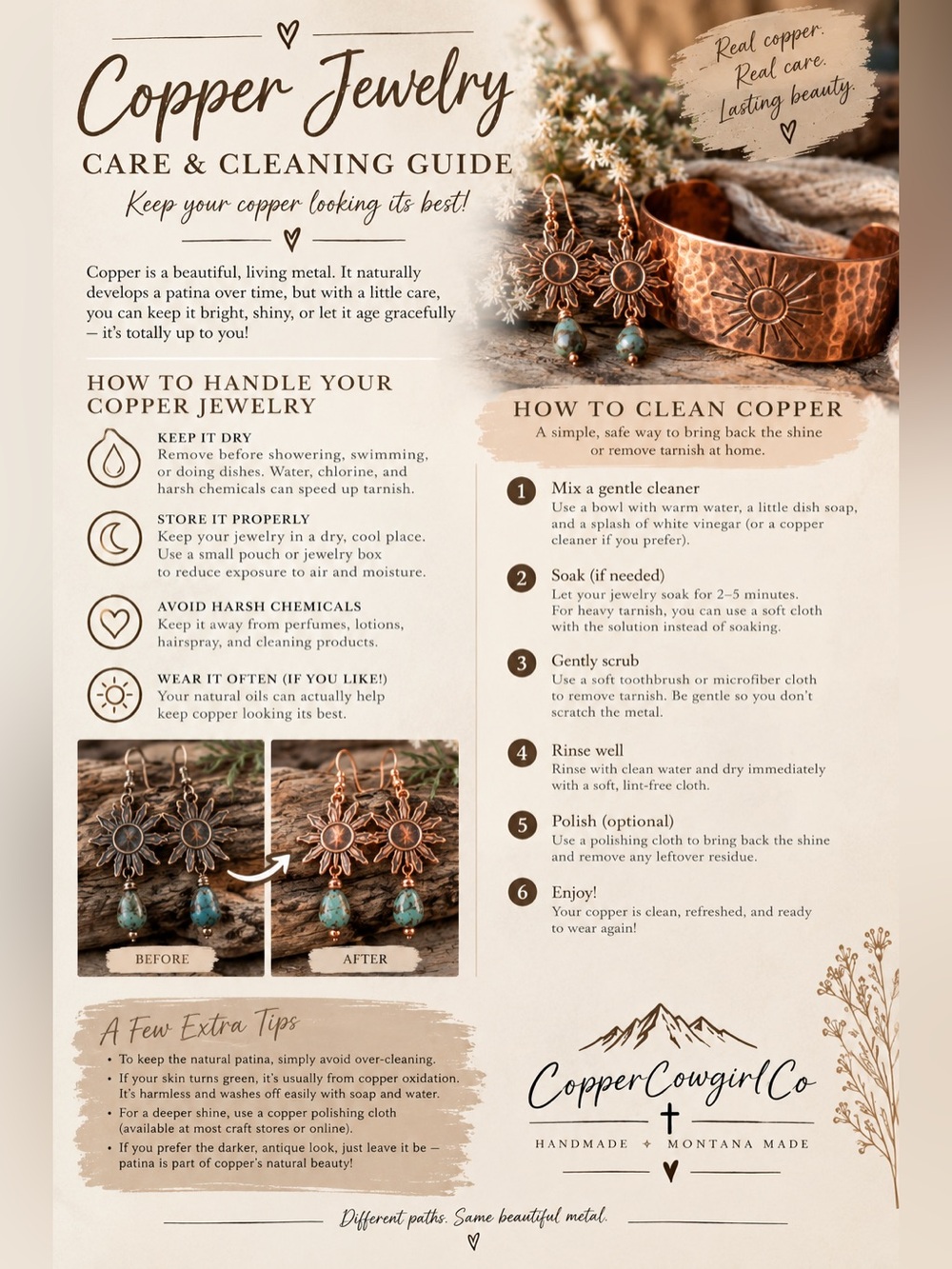 🤎 COPPER JEWELRY CARE & CLEANING GUIDE 🤎